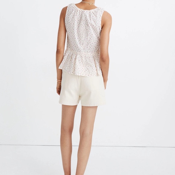 Madewell Shirred Drawstring Tank Top in Bright Buds Size M - Picture 3 of 7